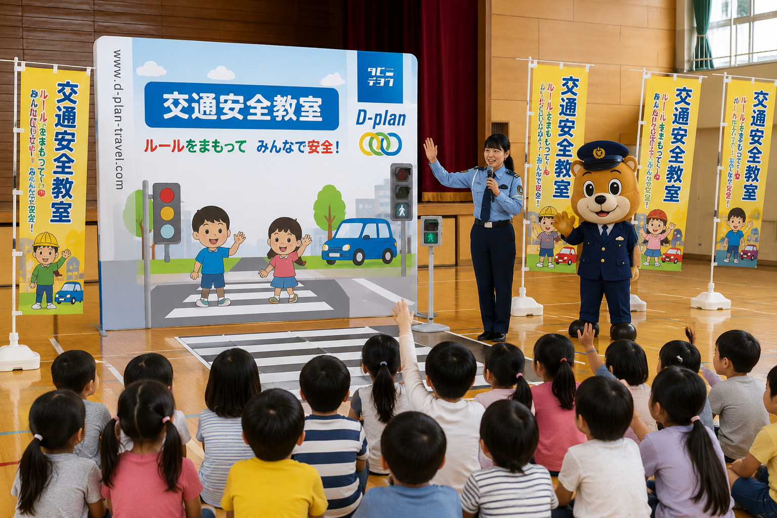 園児・児童向け交通安全教室の会場イメージ